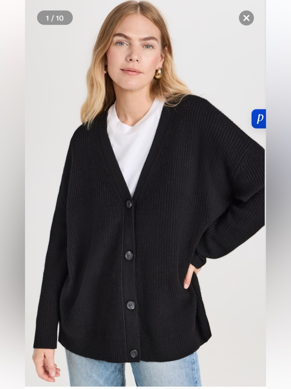 Jenni Kayne Cocoon Cashmere Cardigan Black size Medium